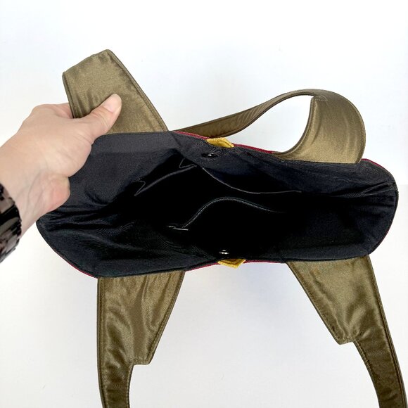 HOLD for Sandy: Whimsical Art Nouveau Silk & Embroidered Floral Handbag by Oovoo - Picture 8 of 12